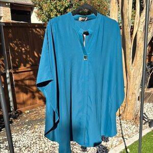 Teal Poncho Blouse